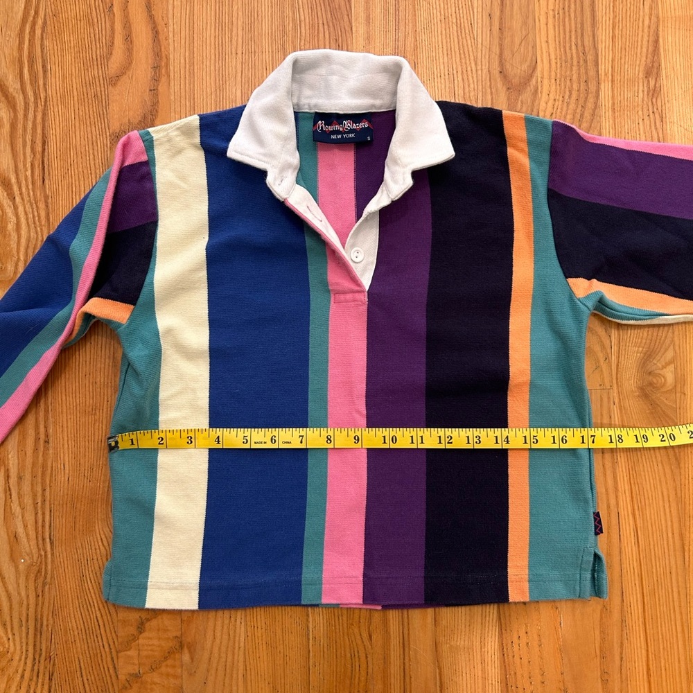 Rowing Blazers White-Collar Multicolor Stripe Rugby Shirt - Picture 3 of 6